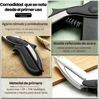 ✂️ SmartChef™ Tijeras 2 en 1 con Tabla Integrada