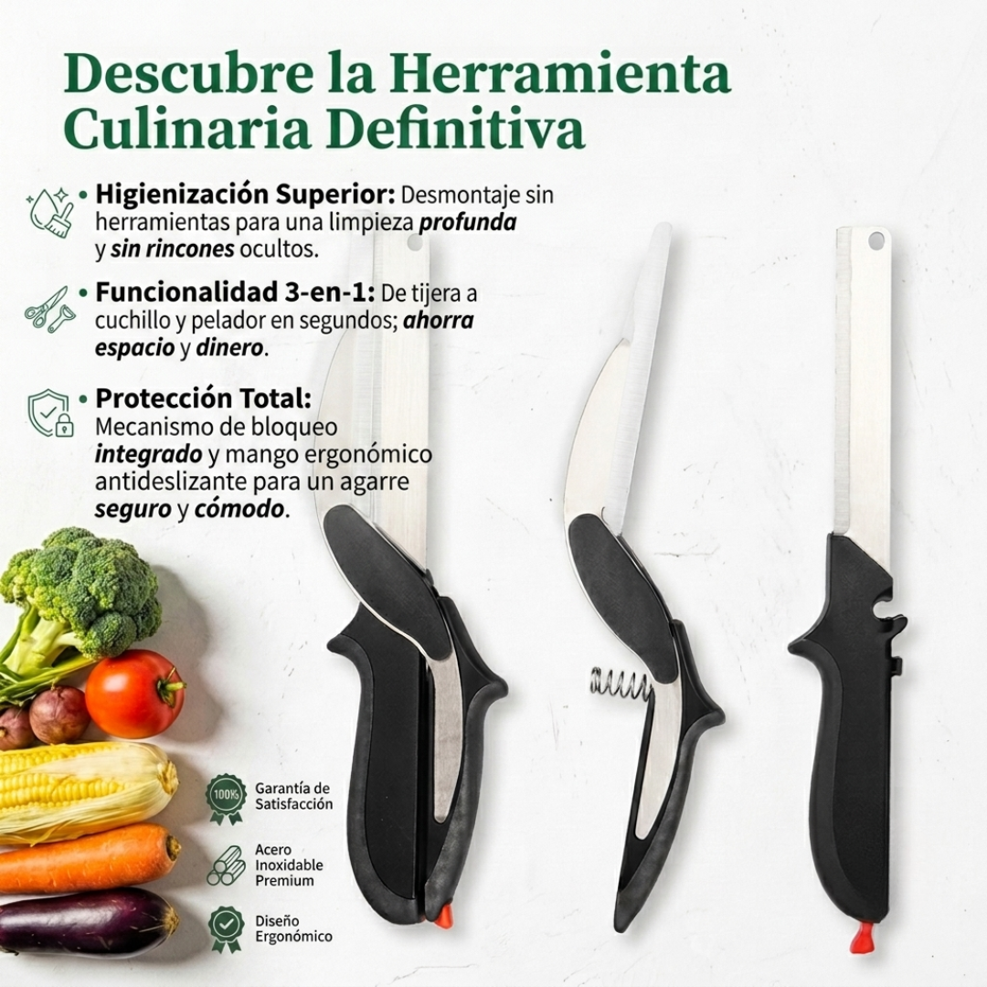 ✂️ SmartChef™ Tijeras 2 en 1 con Tabla Integrada