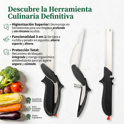 ✂️ SmartChef™ Tijeras 2 en 1 con Tabla Integrada