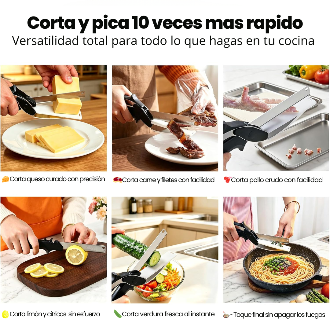 ✂️ SmartChef™ Tijeras 2 en 1 con Tabla Integrada